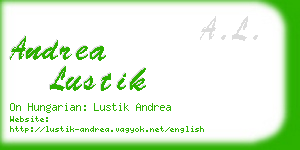 andrea lustik business card